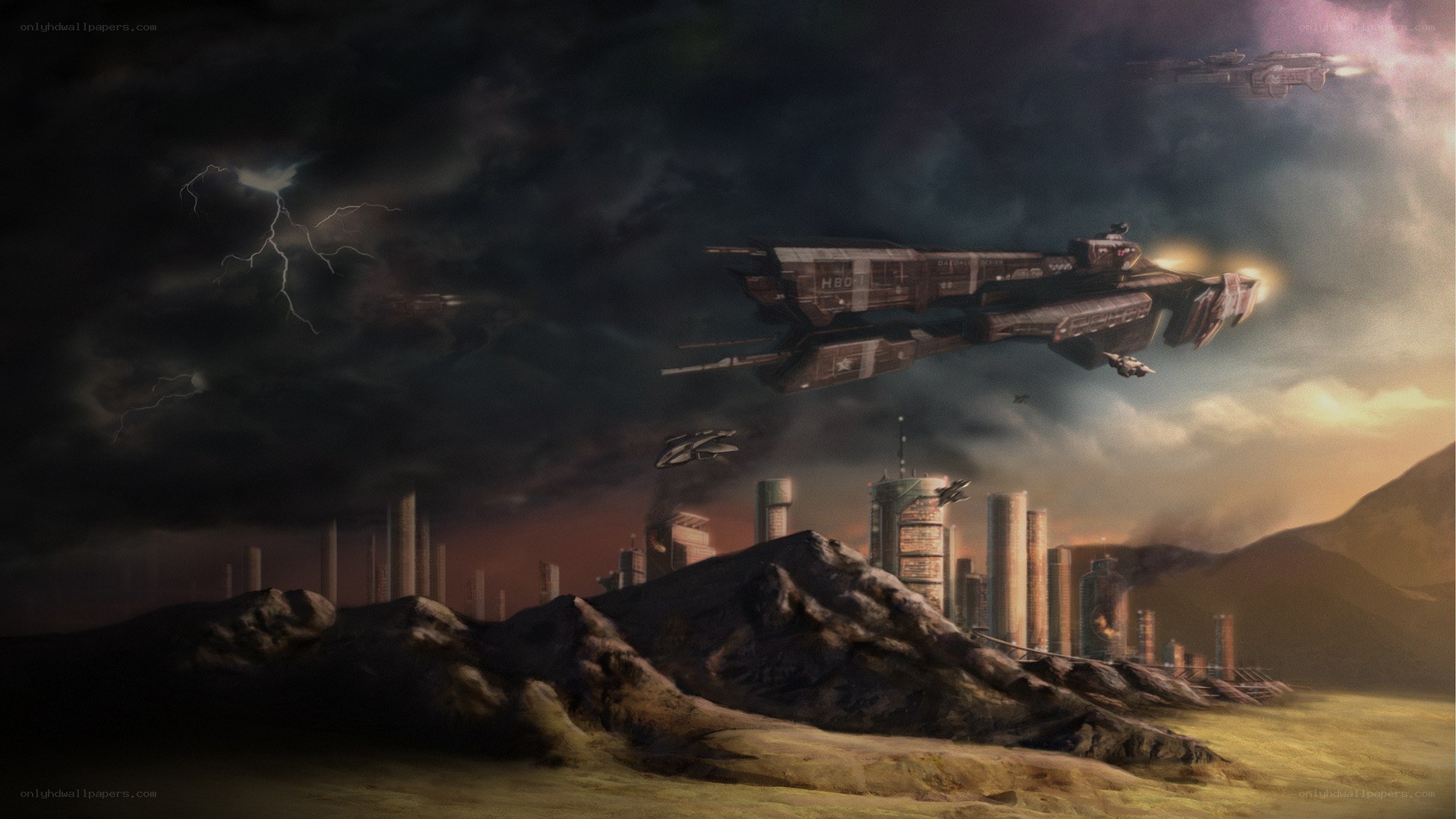 Sci-fi battle over alien city