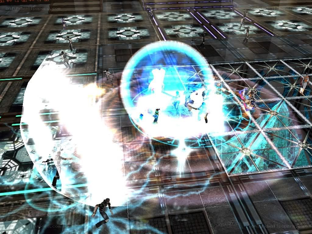 sci-fi battle with energy shields