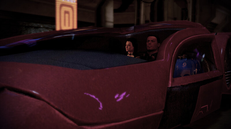 sci-fi car interior scene