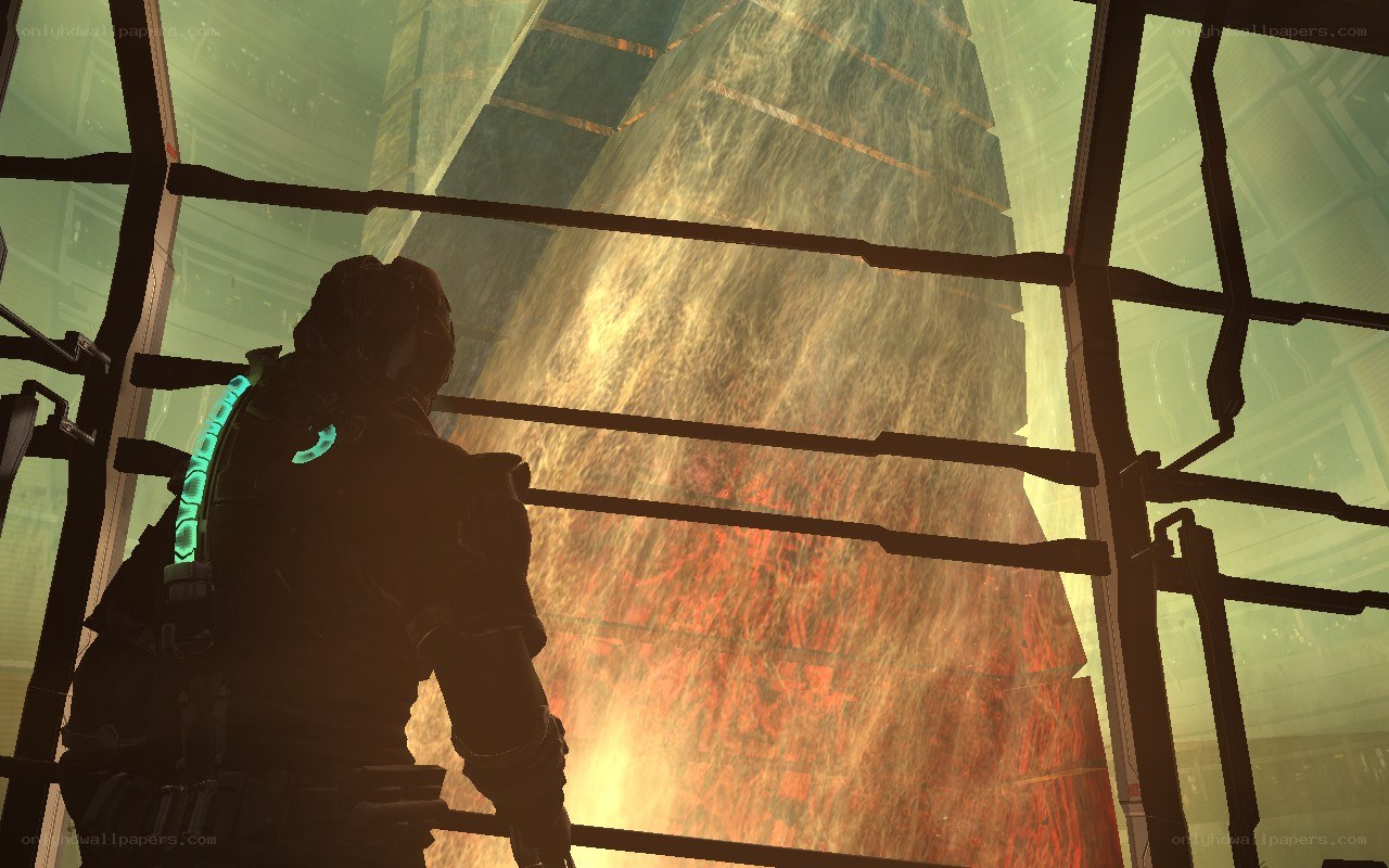 sci-fi character in a large chamber