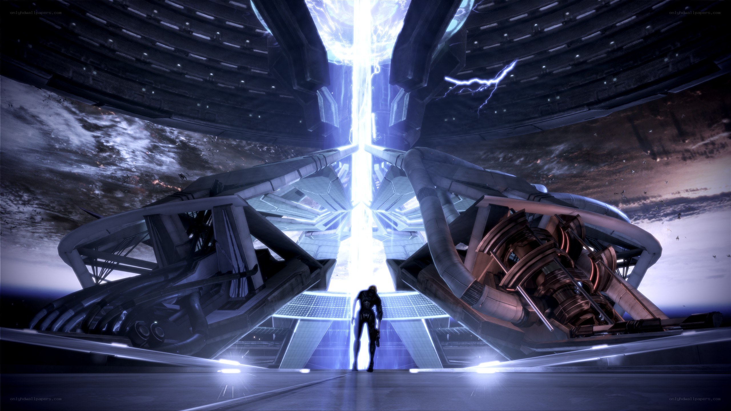 sci-fi character in futuristic chamber