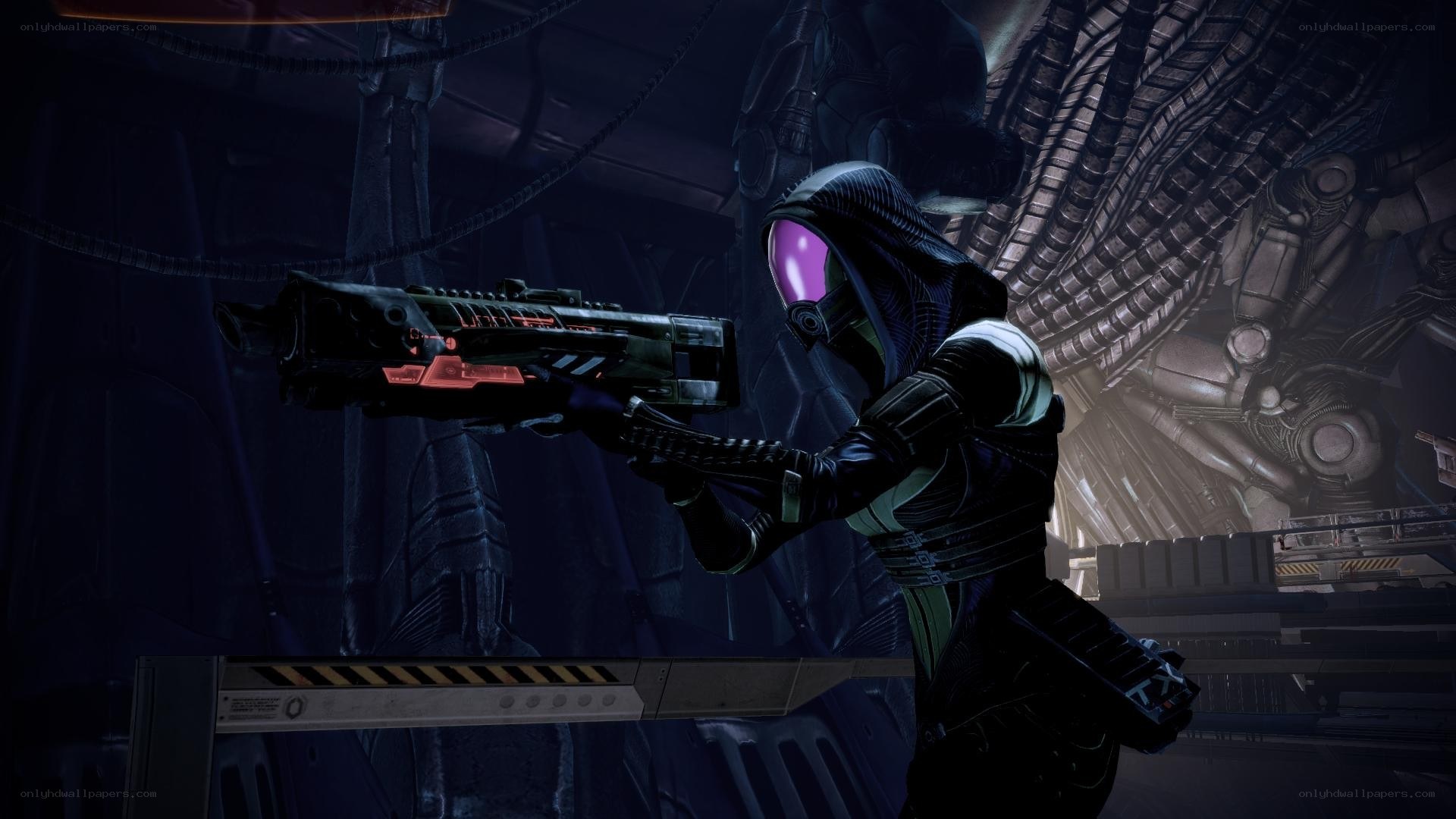 sci-fi character with weapon