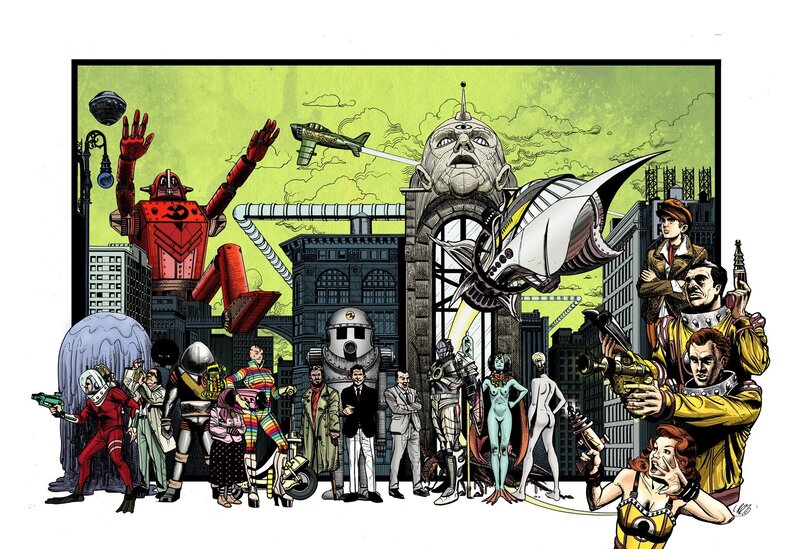 Sci-fi characters collage