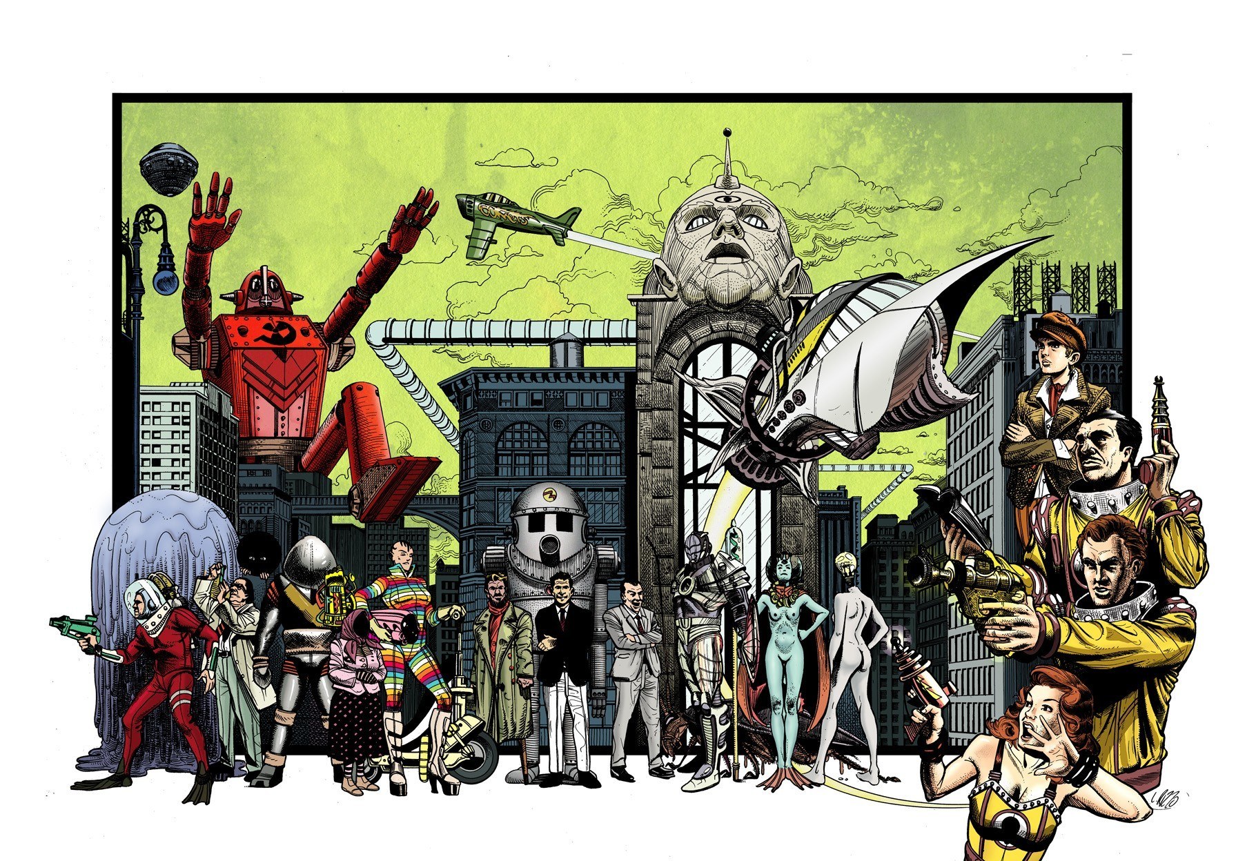 Sci-fi characters collage