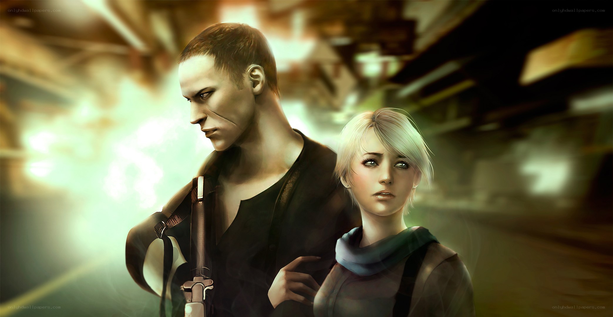 sci-fi characters in a tunnel
