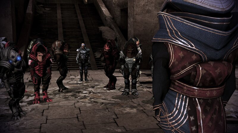 sci-fi characters in ancient ruins