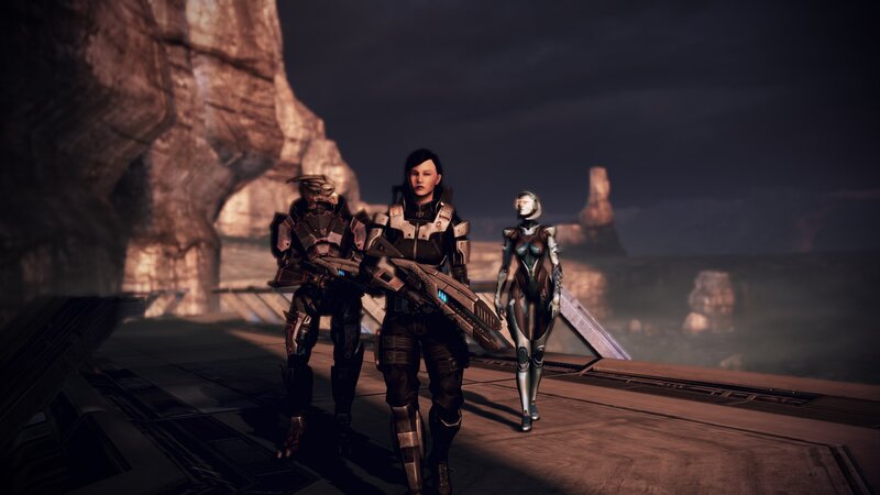 sci-fi characters on alien planet