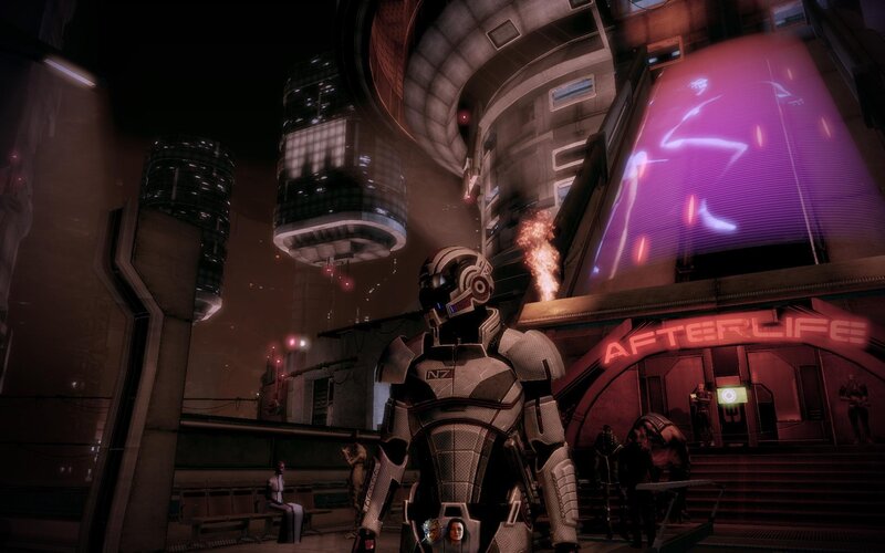 sci-fi city at night
