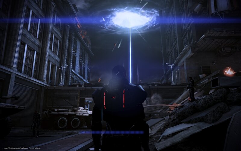 sci-fi city under alien portal