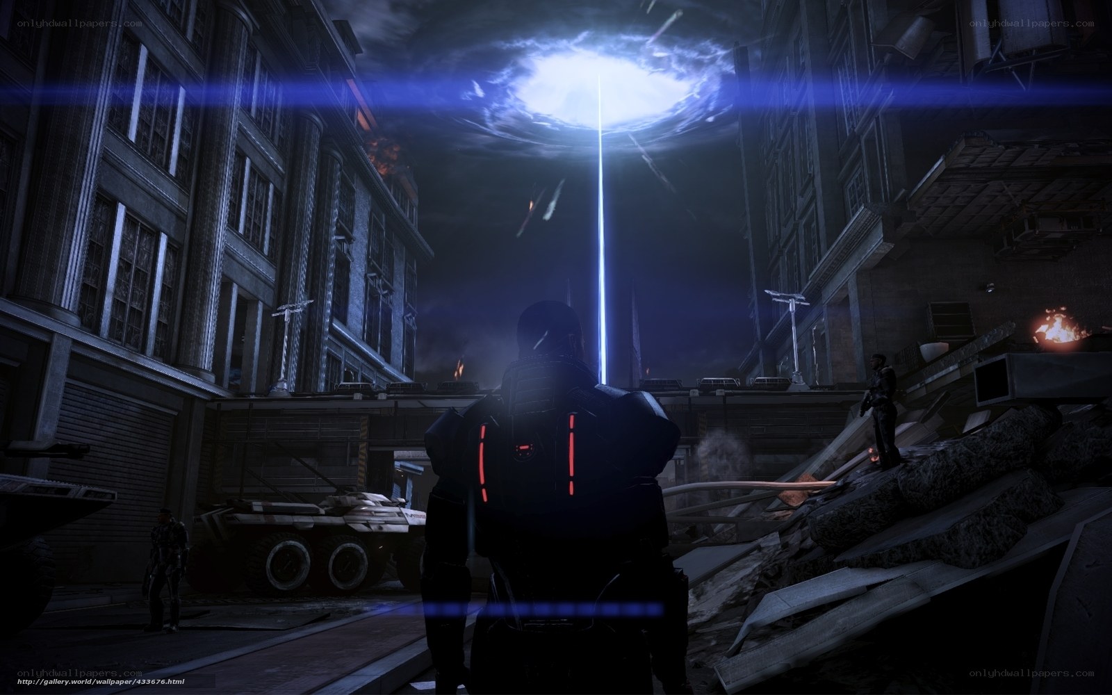 sci-fi city under alien portal
