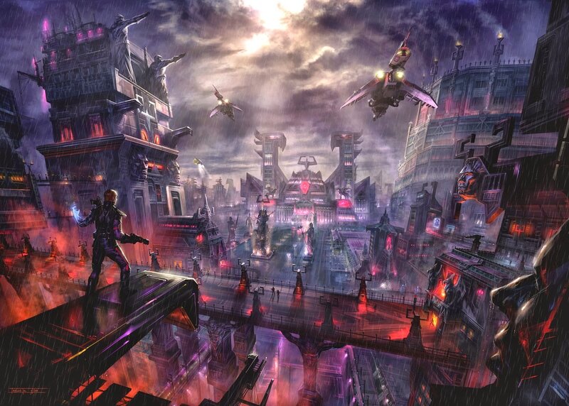 Sci-fi Cityscape at Night