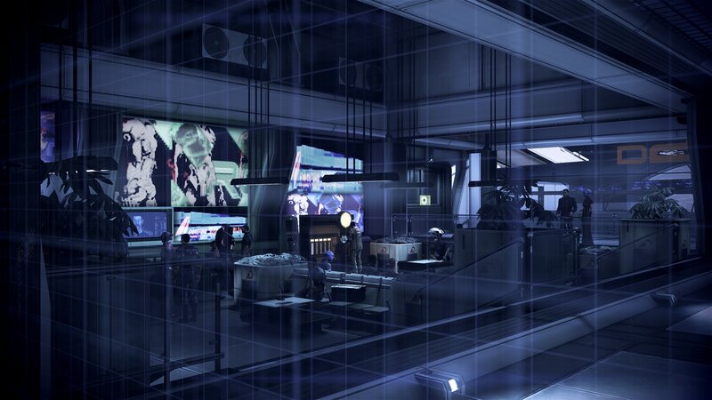 Sci-fi Command Center — Blue, Dramatic
