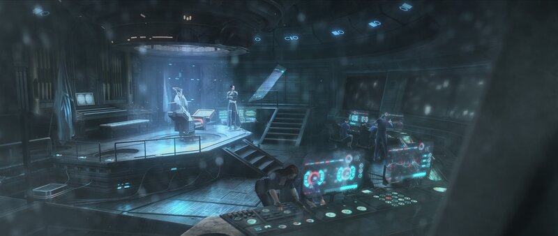 Sci-fi Command Center — Blue
