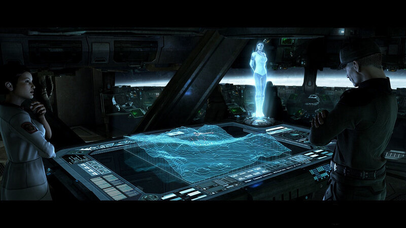 sci-fi command center scene