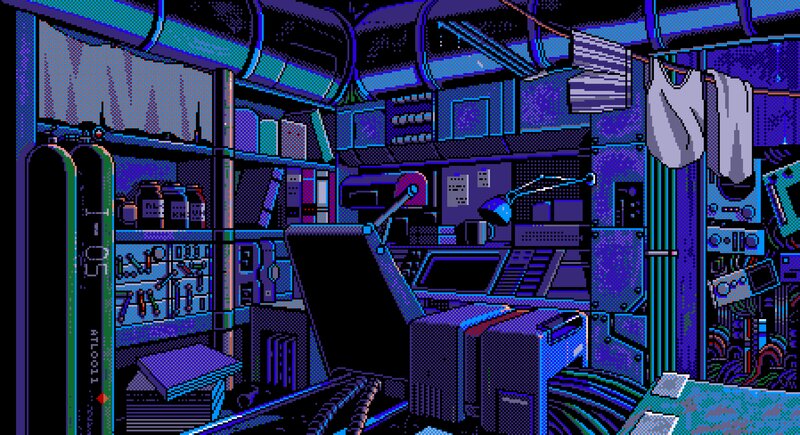 Sci-fi Control Room — Blue