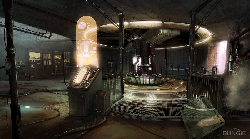 sci-fi control room interior