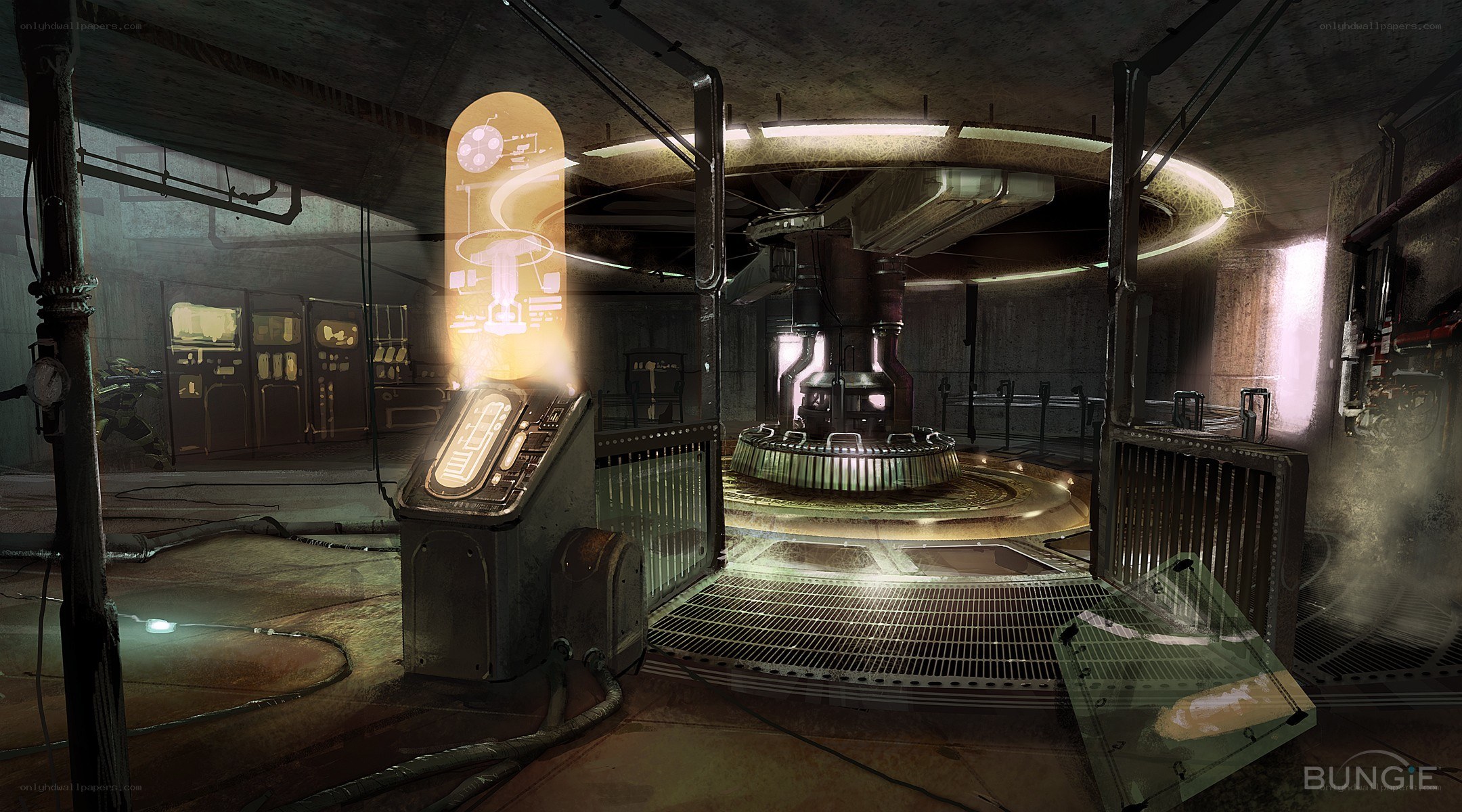 sci-fi control room interior