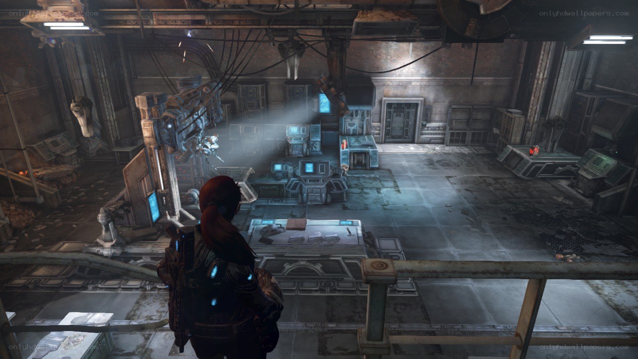 sci-fi control room view