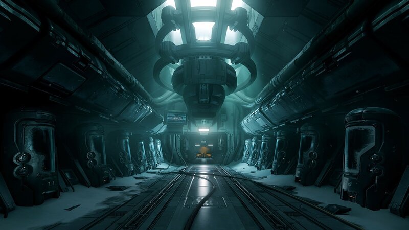 Sci-fi Corridor Interior — Black