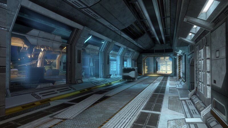 Sci-fi Corridor Interior — Gray