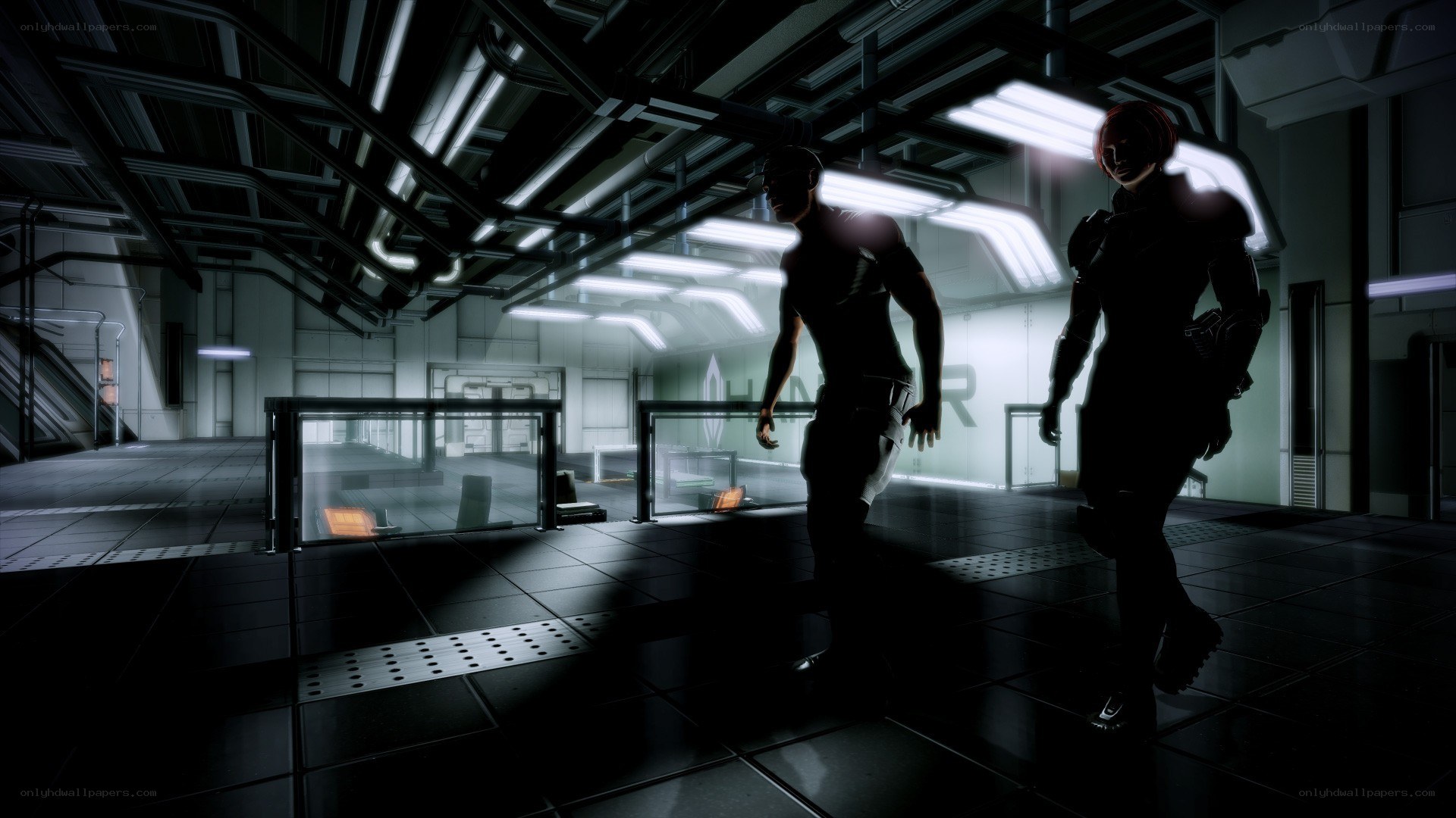 sci-fi corridor scene