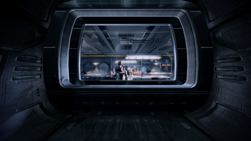 sci-fi corridor view