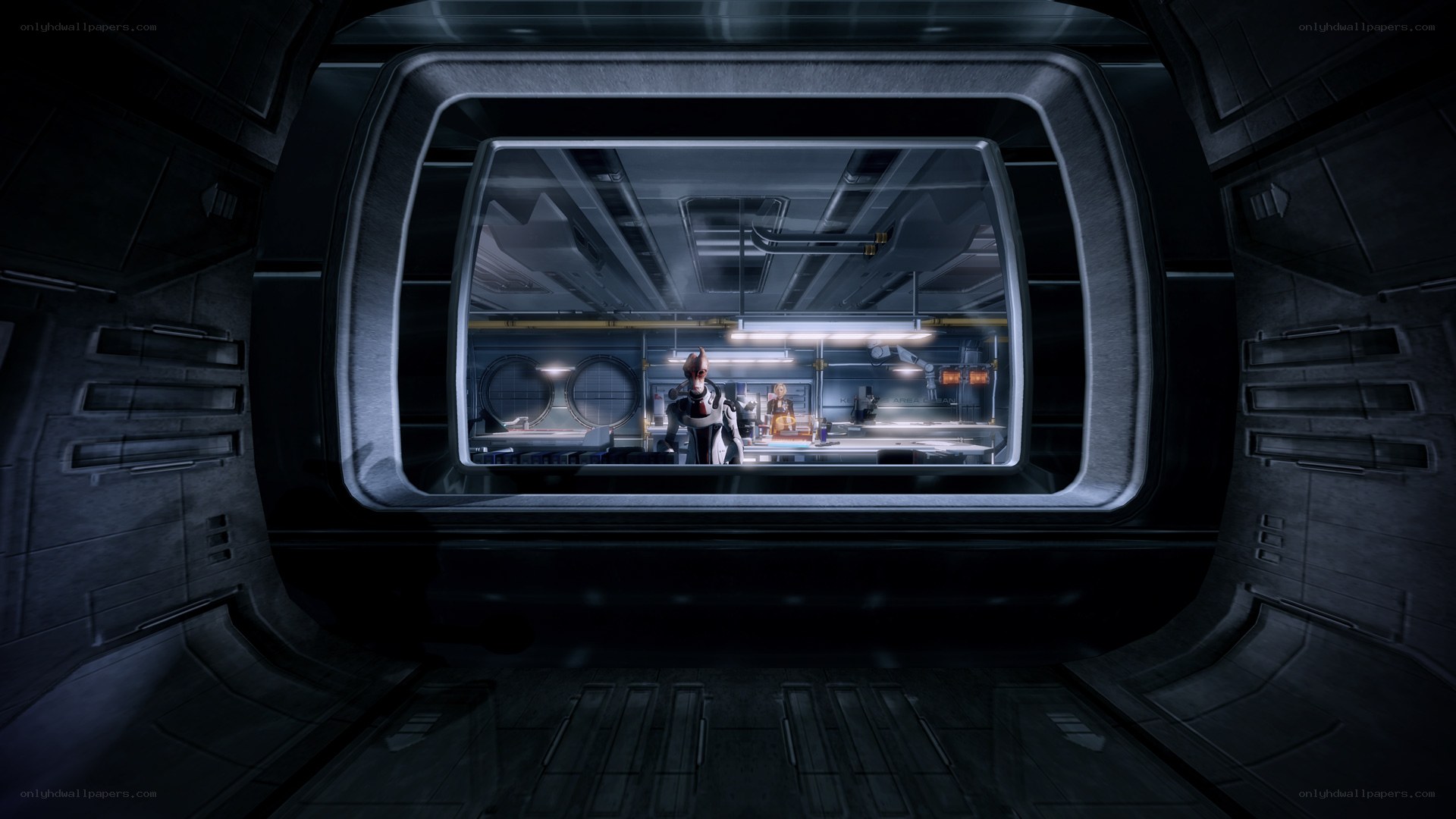 sci-fi corridor view