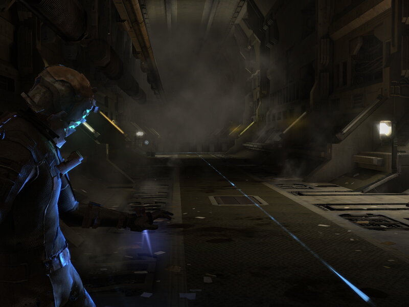 sci-fi corridor with character