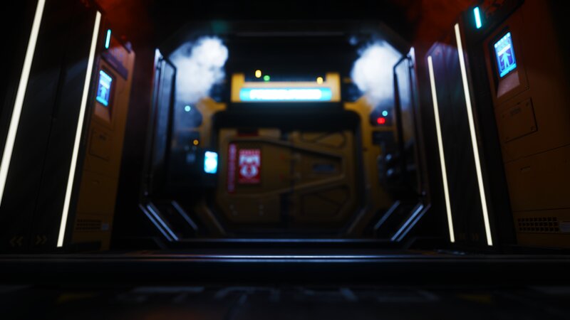 Sci-fi Corridor with Steam
