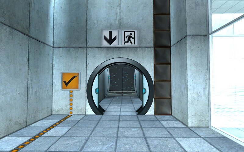 Sci-fi corridor with tunnel