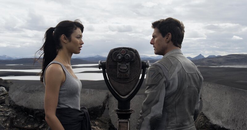 sci-fi couple at scenic overlook