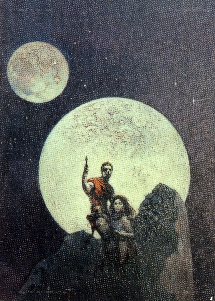 sci-fi couple on alien planet
