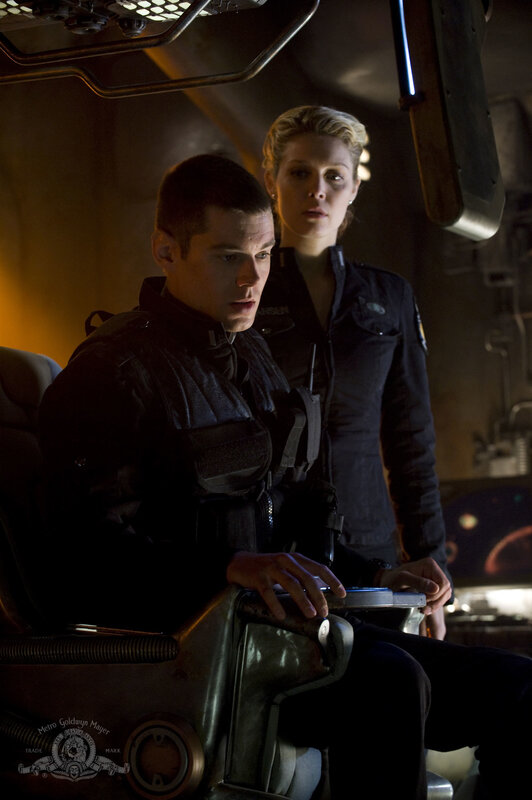 sci-fi crew in cockpit