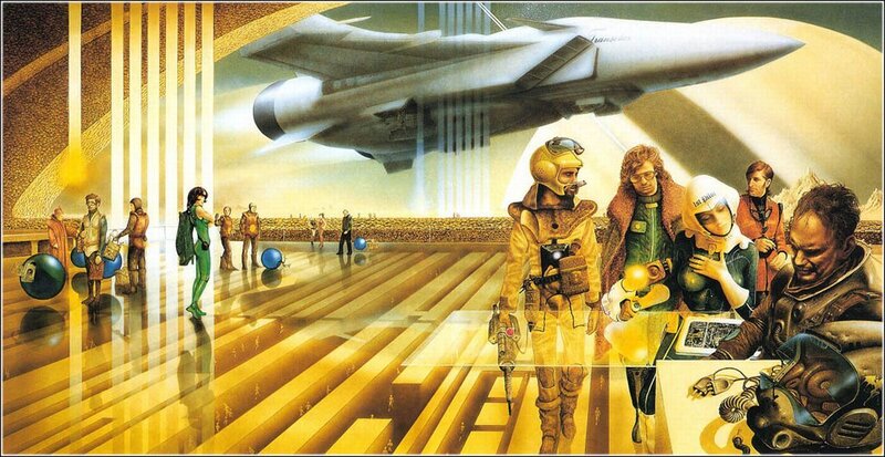Sci-fi Crew in Hangar