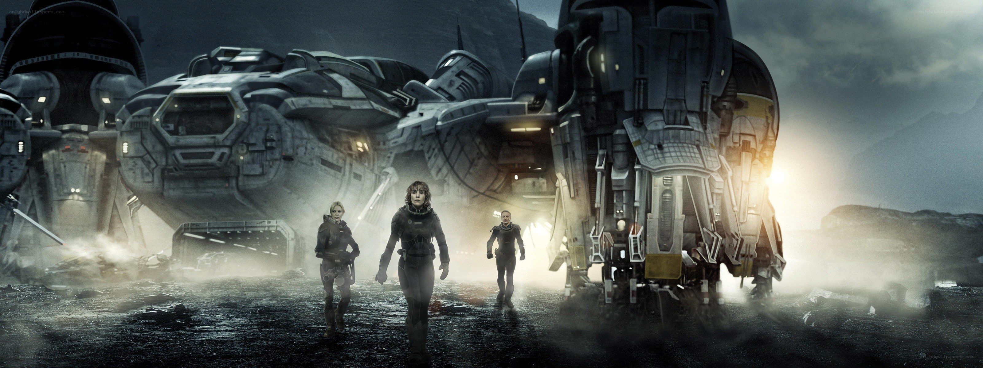 sci-fi crew on alien planet