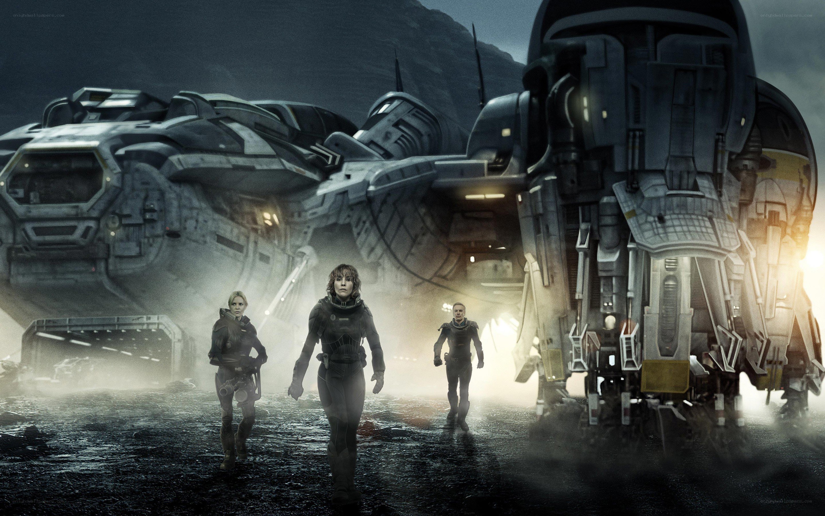 sci-fi crew on alien planet