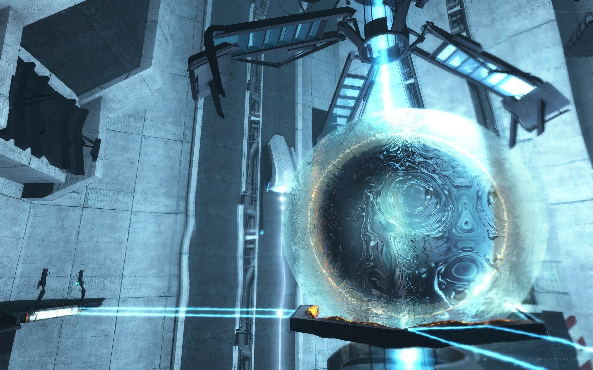 sci-fi energy sphere in lab