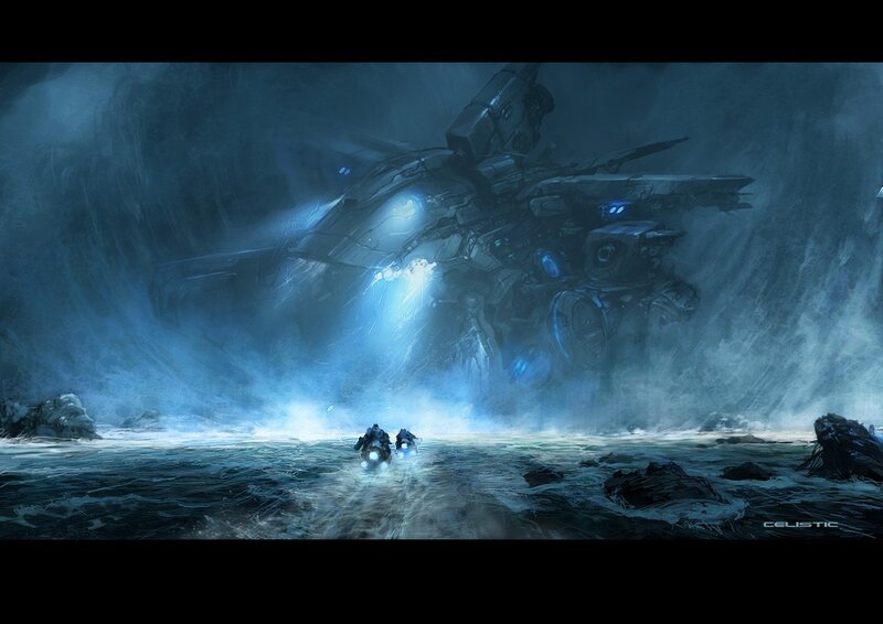 sci-fi exploration scene