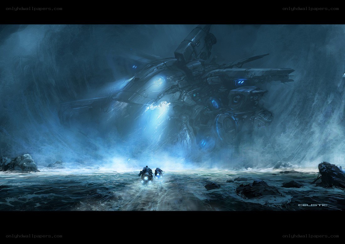 sci-fi exploration scene