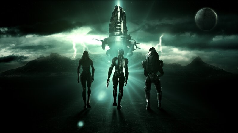sci-fi explorers on alien planet