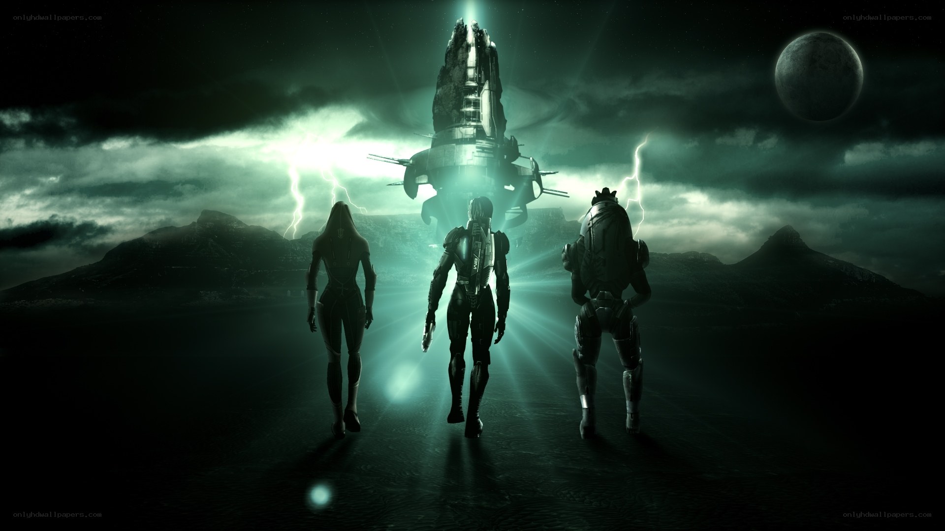 sci-fi explorers on alien planet