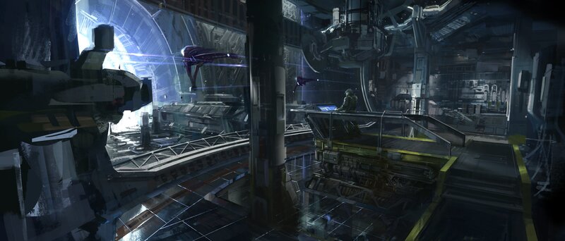 Sci-fi Facility Interior — Blue, Dramatic