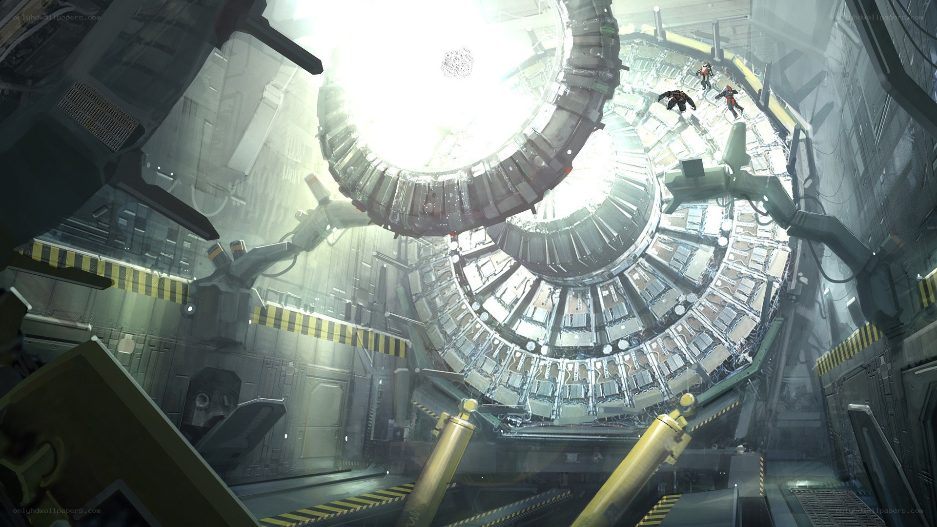 sci-fi facility with central reactor