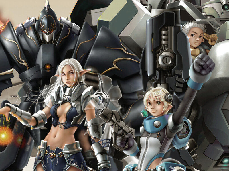 Sci-fi fantasy characters in action