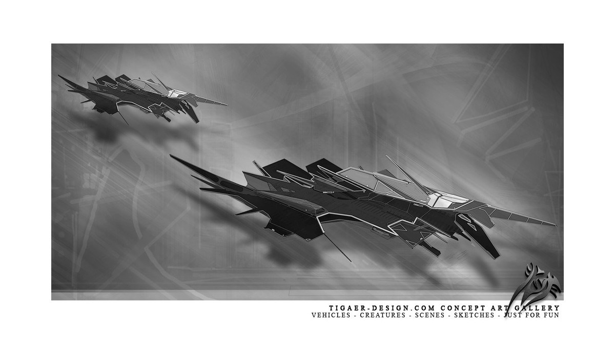 Sci-fi fighter concept art