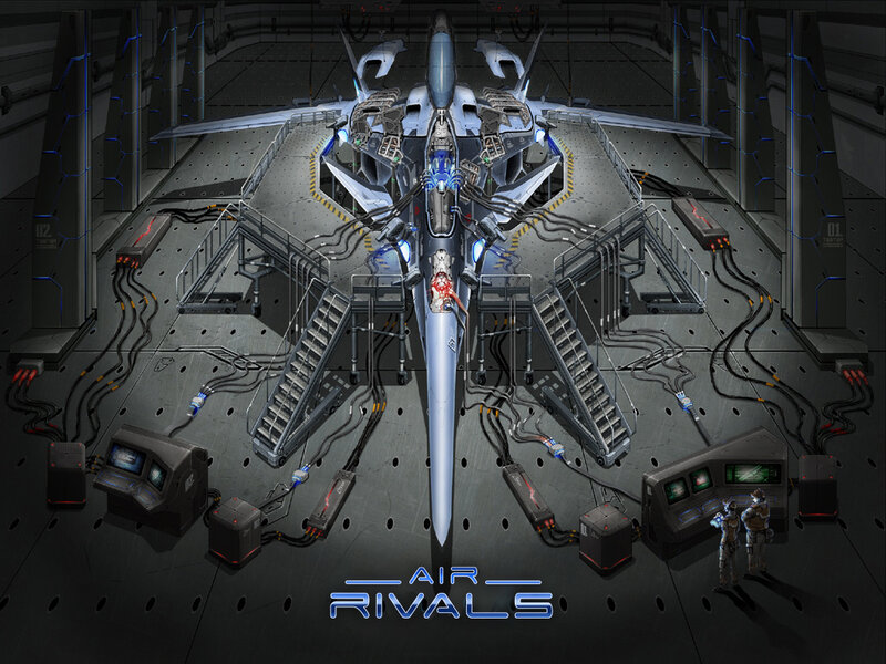 Sci-fi fighter jet maintenance