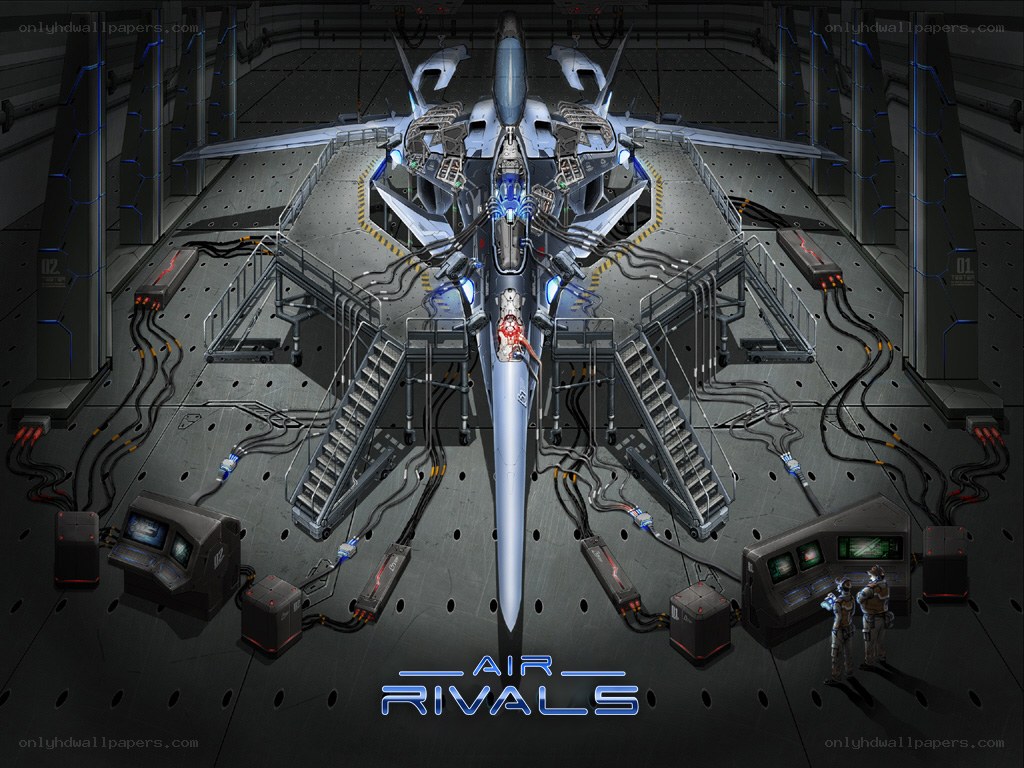 Sci-fi fighter jet maintenance