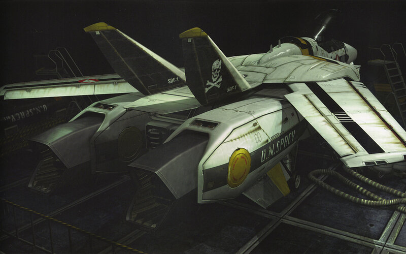 Sci-fi fighter jets in hangar