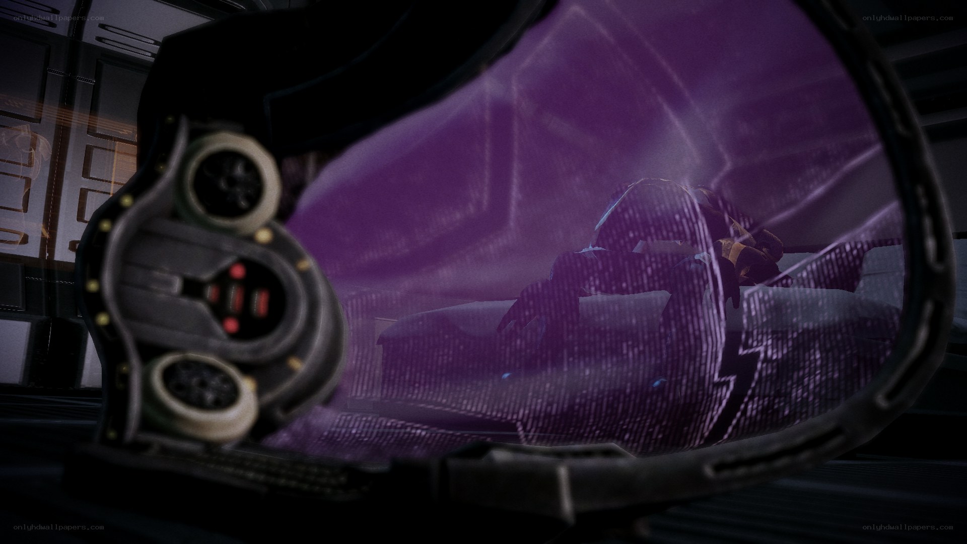 sci-fi helmet view