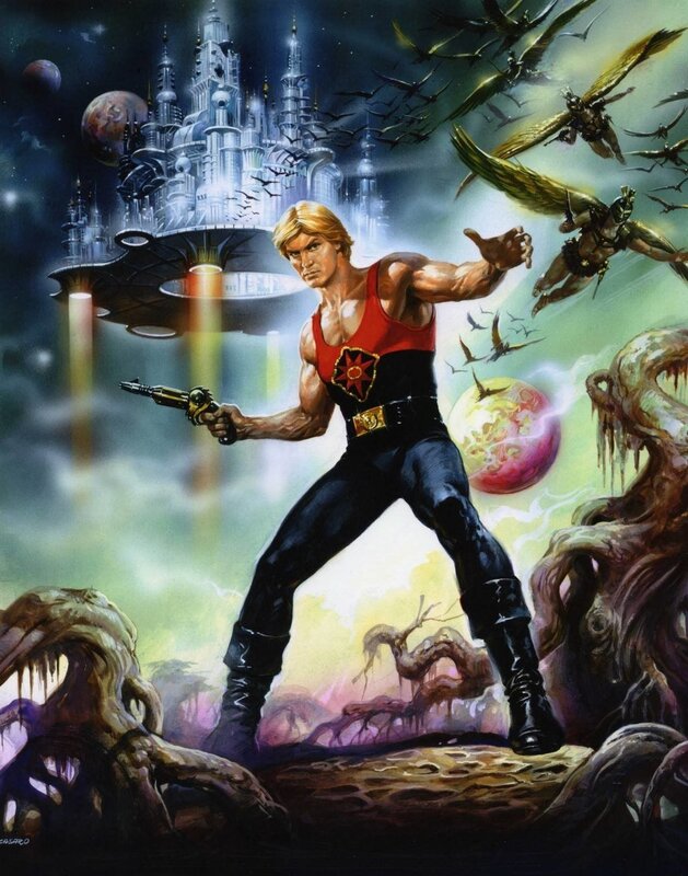 sci-fi hero on alien planet